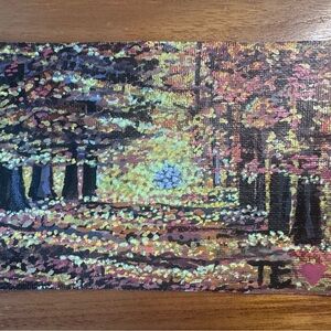 Impressionist Glitter Forest Canvas Art - Multicolor